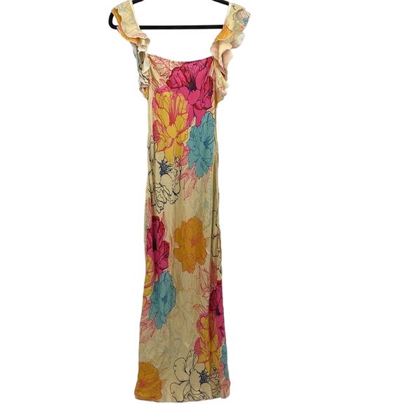 NWT CONDITIONS APPLY Stunning Ruffled Floral Maxi Dress M - Picture 5 of 14